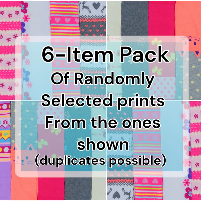 ToBeInStyle Girlâ€™s Pack of 6 Opaque Knit Density Pull-On Warm Winter Tights - Multicolor - M - Image 2